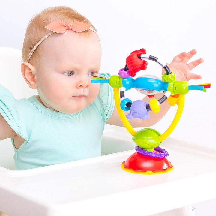 Playgro Drehrassel mit Saugfuss - Babyspielzeug - Motorik - Babysensorik - Babyrassel - Babymotorik