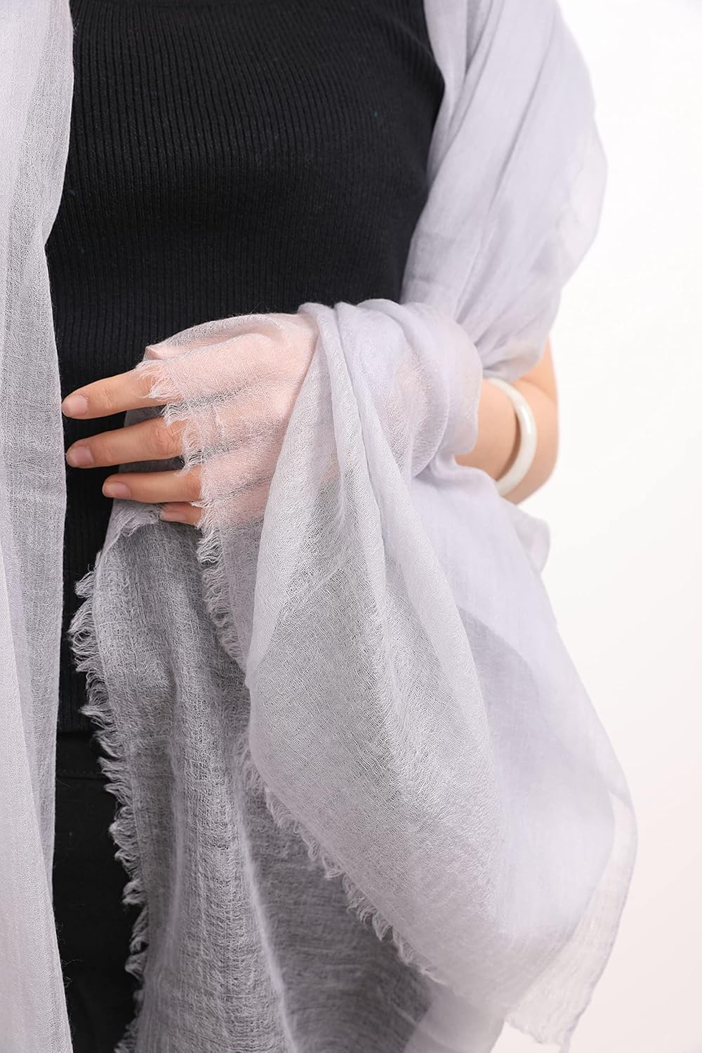 Damen 100% Kaschmir feder-leicht Ring Pashmina Schal Abendkleid Stola aus hauch-dünn 200 garn Cashme
