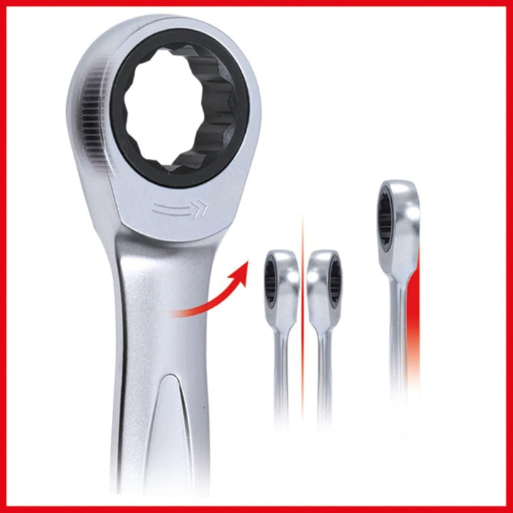 KS Tools 503.4255 GEARplus® Ratschenringmaulschlüssel-Satz, abgewinkelt, 5-tlg. 8-19mm