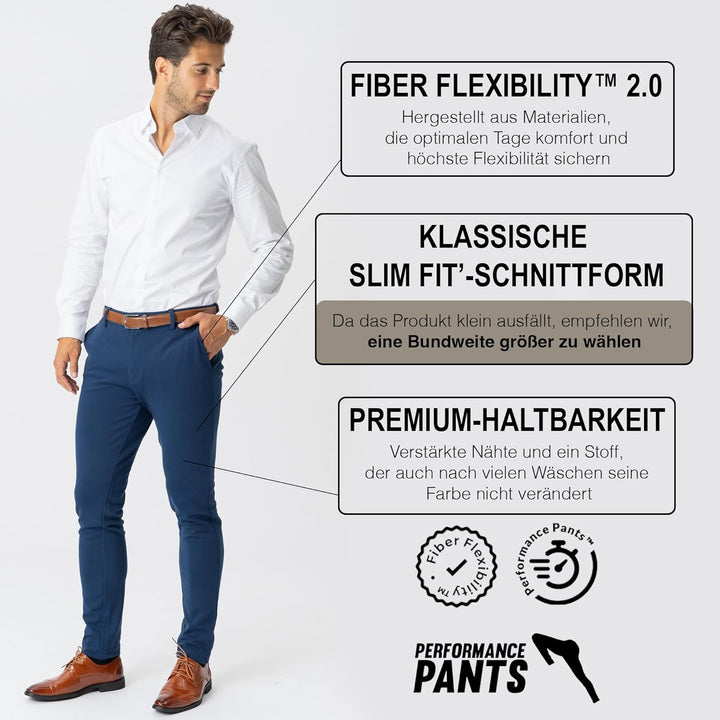 Performance Pants Herren - Stilvolle Slim Fit Herren Hosen Stretch - Hosen Herren Stretch - Angenehm