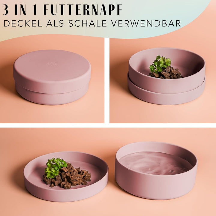 ne&amp;no® Silikon Hundenapf 1200 ml mit Deckel für kleine und mittelgrosse Hunde | im Kühlschrank luftd