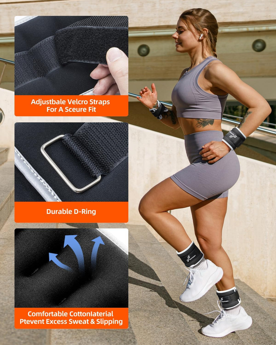 Sportneer Knöchelgewichte für Beine und Arme - Gewichtsmanschetten Set für Frauen und Männer für Kra