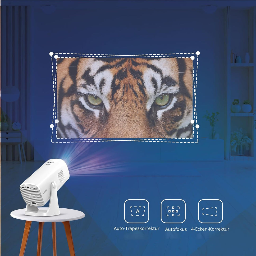 NPX230 Philips, Neopix 230Smart, Heimkinoprojektor, Verschiedene Bildkorrekturoptionen, Full HD 1080