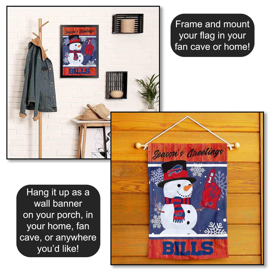 Buffalo Bills Holiday Winter Snow Garden Flag Double Sided Banner