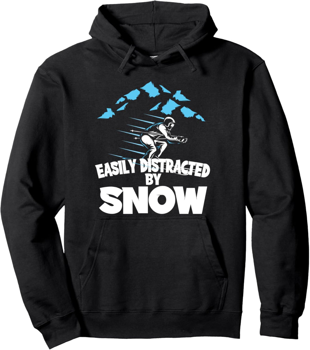 Leich ablenkbar durch Schnee Skiing Skier Skifahren Ski Pullover Hoodie