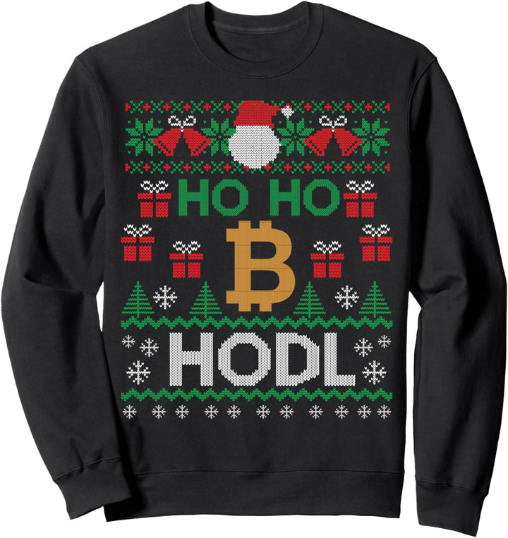 Cryptocurrency Ho ho Hodl Bitcoin Ugly Christmas Sweater Sweatshirt