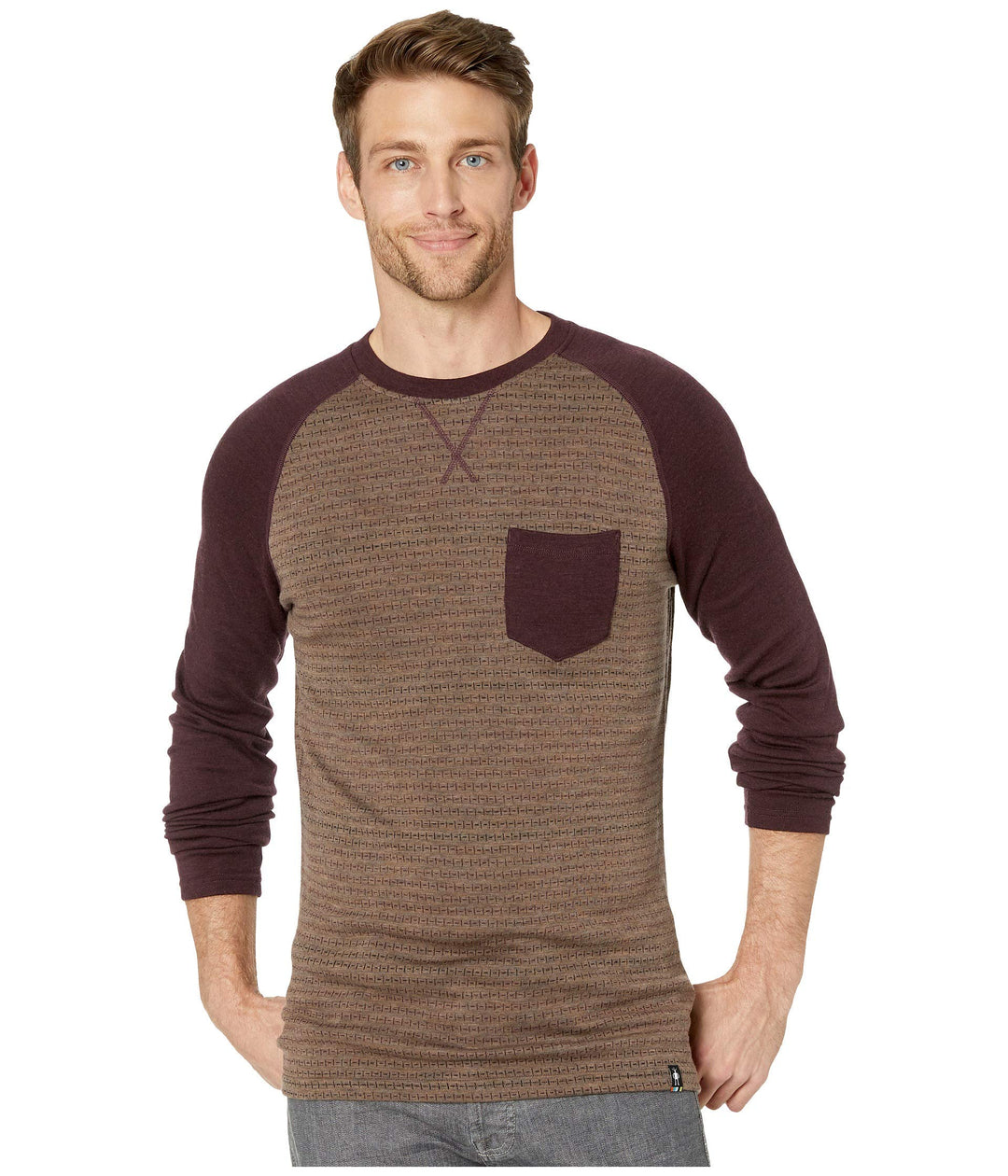 Smartwool Men's Merino 250 Pocket Crew Bourbon Zeckenstich M, Bourbon Zeckenstich M