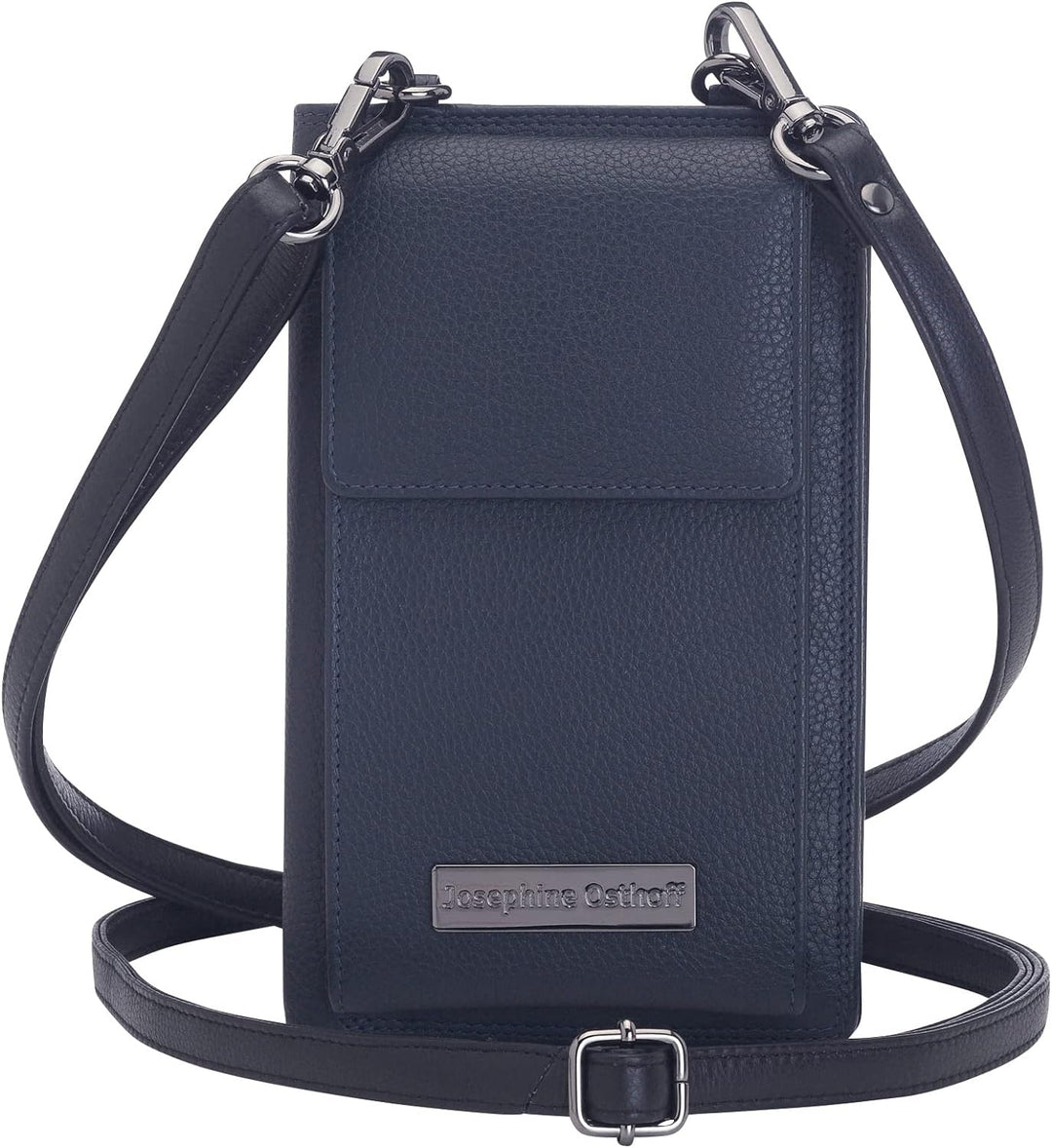 Josephine Osthoff Handy Umhängetasche mit Geldbörse, handgemacht aus 100% Echtleder, Clutch für Dame