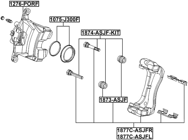 FEBEST Bremssattelhaltersatz Vorne Rechts passend für Chevrolet Cruze Aveo/Kalos Opel