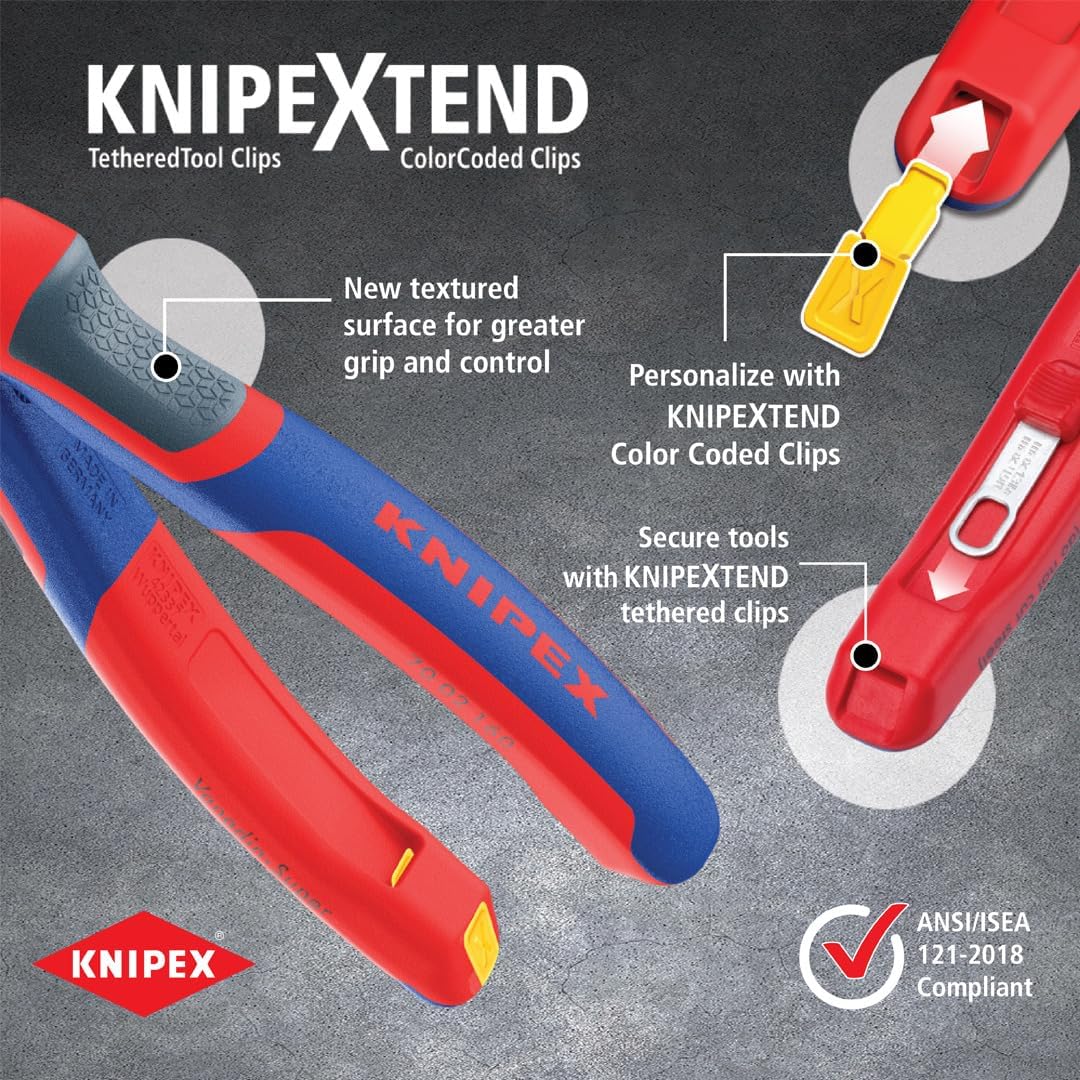 Knipex Verdrahtungszange schwarz atramentiert, mit Mehrkomponenten-Hüllen 160 mm 13 02 160, zange