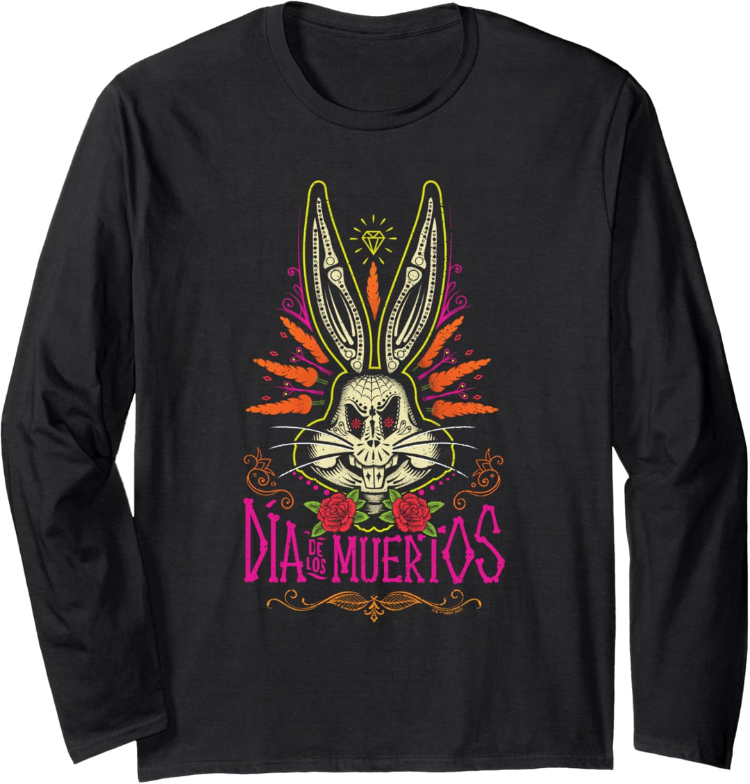 Looney Tunes Dia De Los Muertos Creepy Bugs Bunny Halloween Langarmshirt