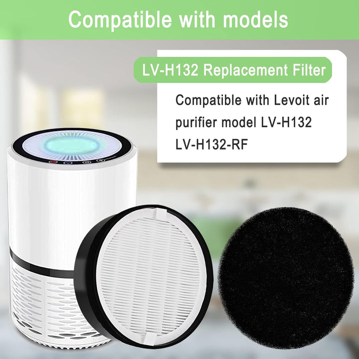 LV-H132 Ersatzfilter, kompatibel mit Levoit LV-H132 Luftreiniger LV-H132-RF, H13 True HEPA-Filter, A