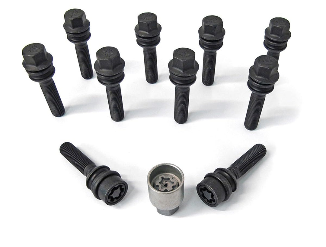 H&R Radschrauben Satz Kugelbund mit bewegliche Kugelbund R14 M14x1.50 - Länge 51mm - Schwarz - 10 St