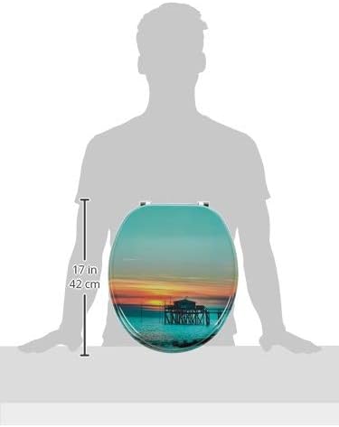 MSV WC-Sitz MDF Sunset Scharniere Edelstahl, blau, Blau