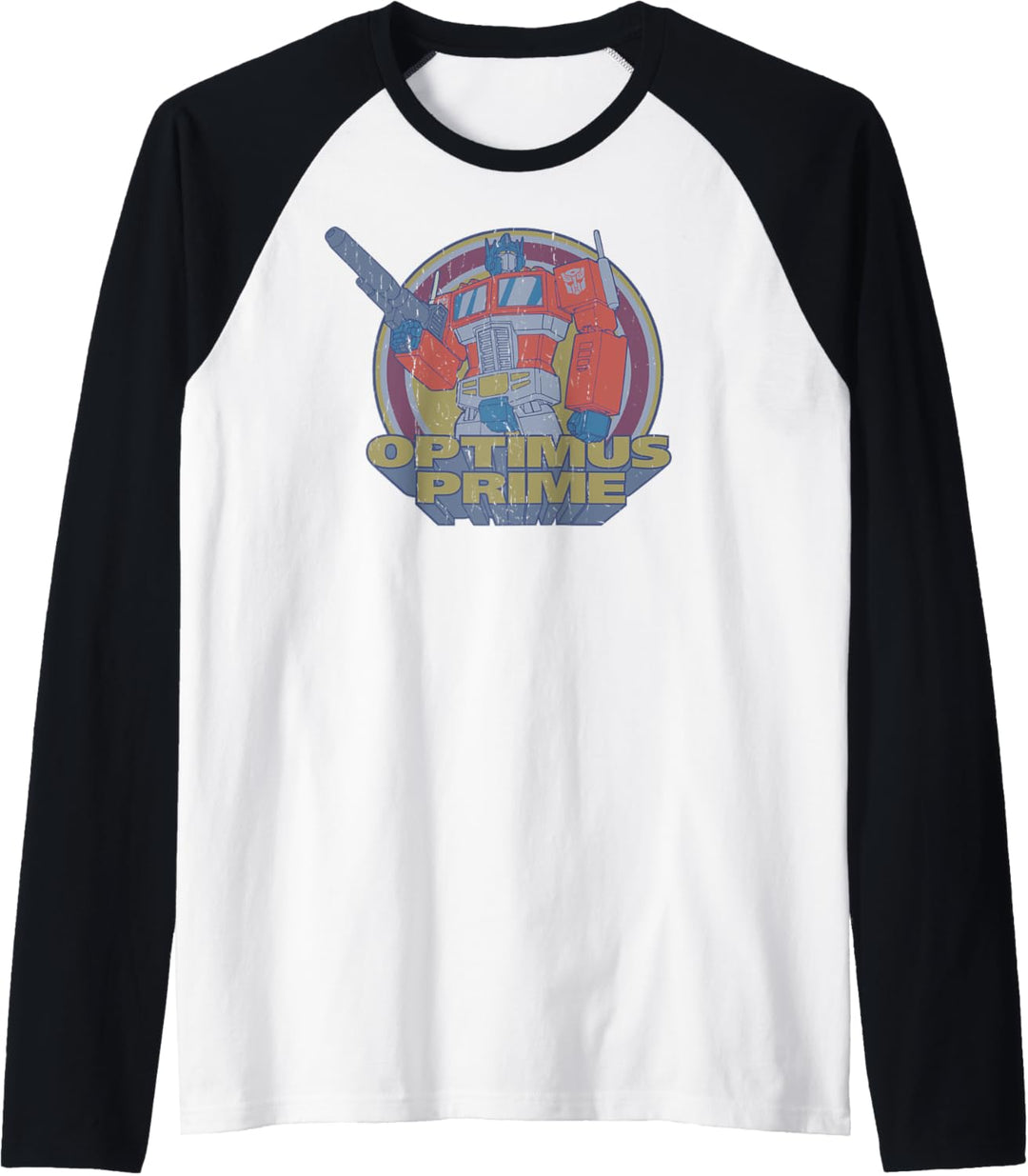 Transformers Optimus Prime Retro Portrait Raglan