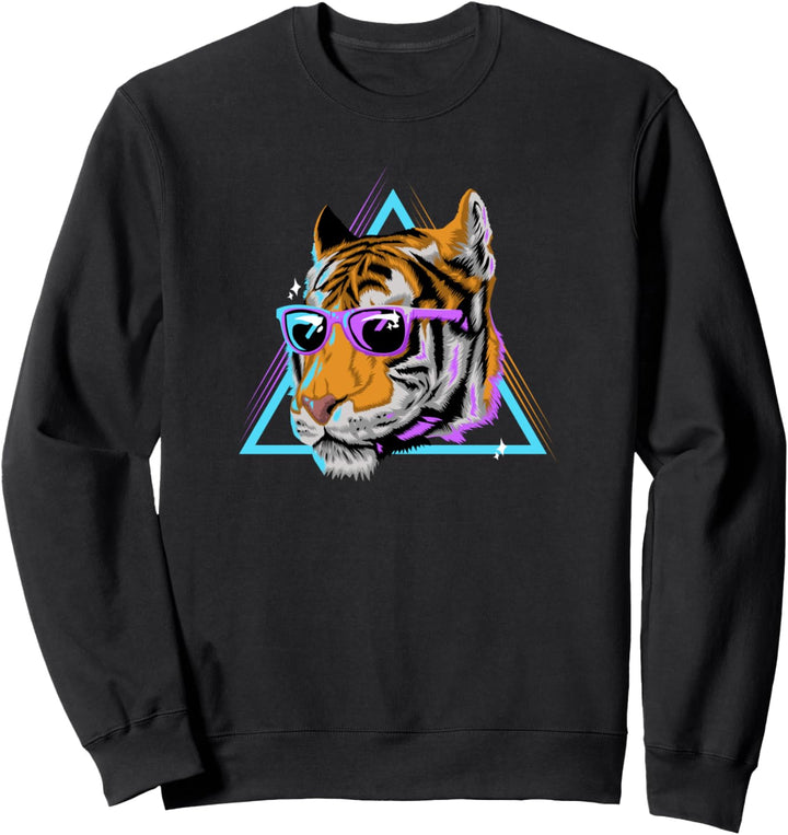 Tiger 80er 80s Geschenk - Achtziger Grosskatze Raubkatze Sweatshirt