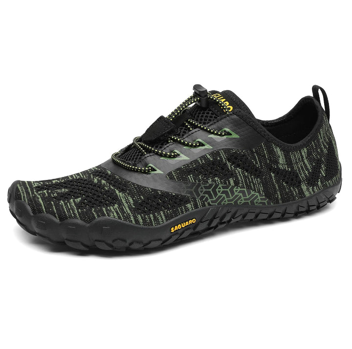 SAGUARO Unisex Barfussschuhe Outdoor Zehenschuhe Traillaufschuhe 41 EU Schwarzgrün, 41 EU Schwarzgrü