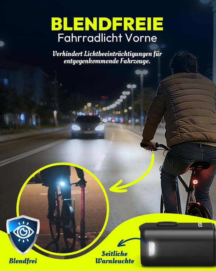 VICTGOAL Fahrradlampe Set StVZO Zugelassen, 50 Lux Fahrrad Lichter LED Set mit IPX5 Wasserdicht, Fah