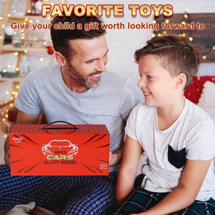 Kinder-Mini-Gusseisenwagen-Set, Rückwärts-zurückgezogene Wagen-Set, Gusseisen Rennspielzeug, mit Gar
