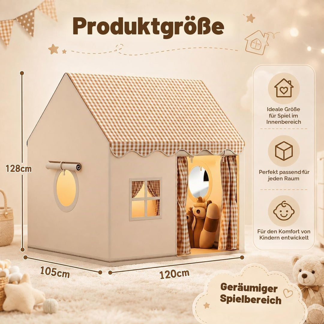 Kinderzelt, Spielhaus Kinder Indoor, Weicher und Bequemer Stoff, Kinder Bettzelt, Kinderspielzelt, P