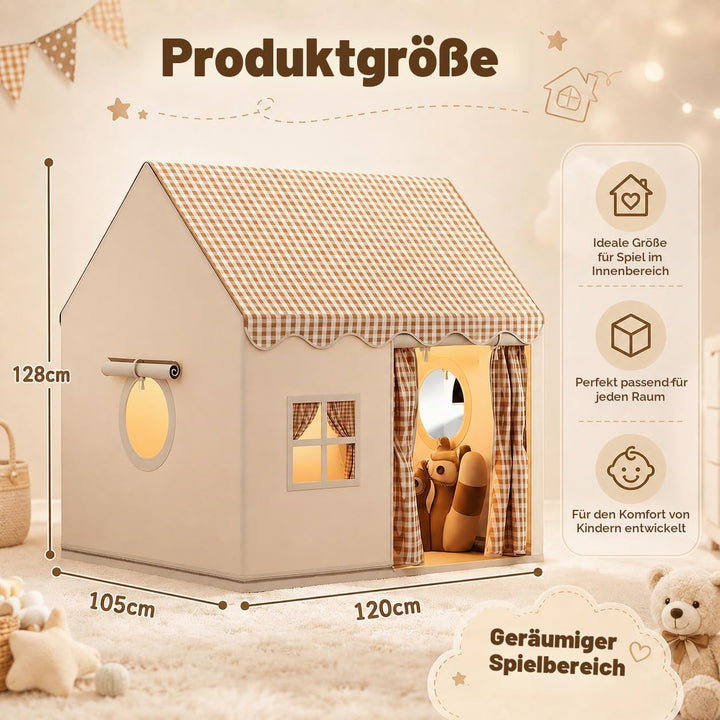 Kinderzelt, Spielhaus Kinder Indoor, Weicher und Bequemer Stoff, Kinder Bettzelt, Kinderspielzelt, P