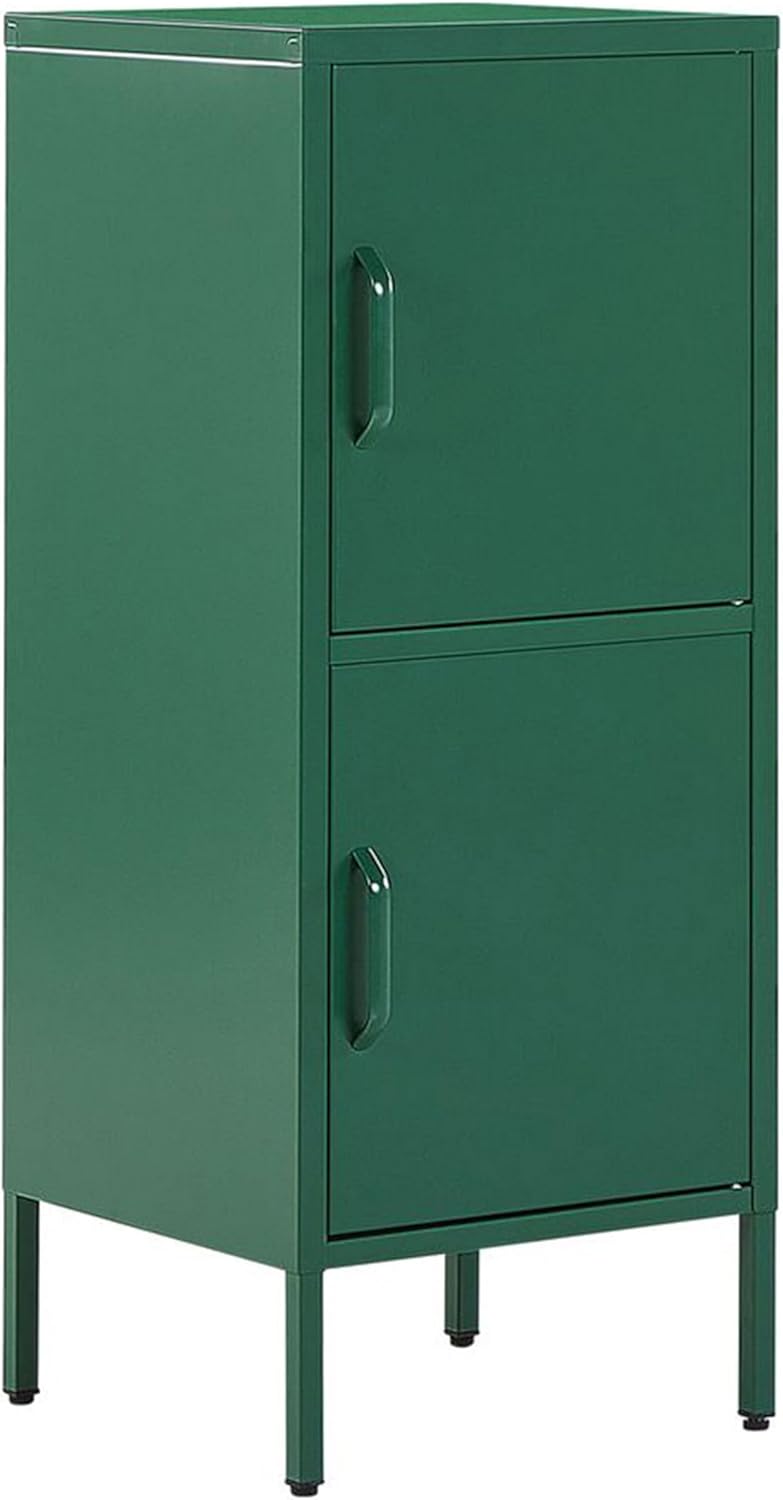 Aktenschrank mit 2 Türen 4 Ablagefächern Stahl grün Industrie Stil Huron