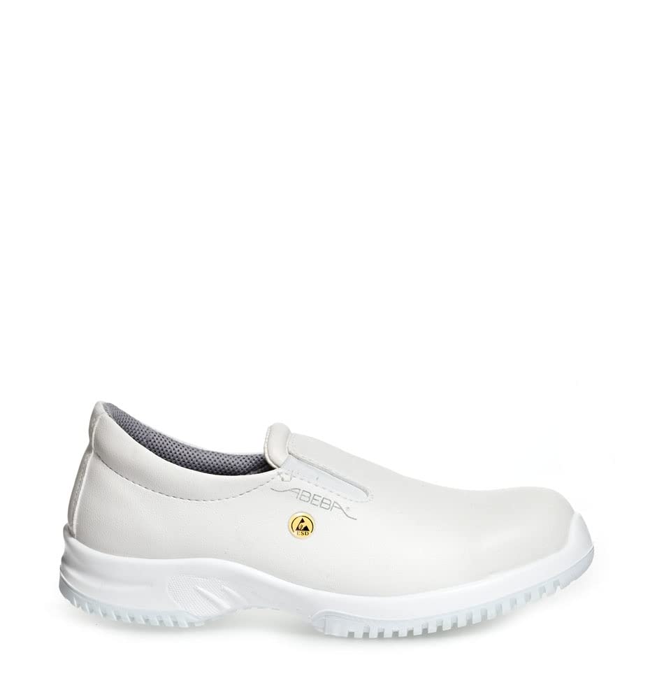Abeba ESD-S-Schuh uni6 Slipper, weiss,Mikrofaser, CE, EN ISO 20345:2011, S2, Gr. 42 42 EU, 42 EU
