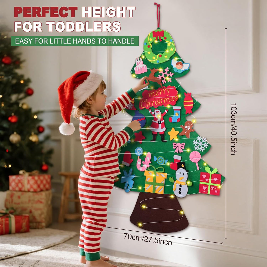 WEST STORY Filz Weihnachtsbaum für Kinder, 3.3Ft DIY Filz Tannenbaum Zum Schmücken mit 30 Ornamenten