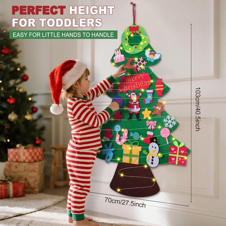 WEST STORY Filz Weihnachtsbaum für Kinder, 3.3Ft DIY Filz Tannenbaum Zum Schmücken mit 30 Ornamenten
