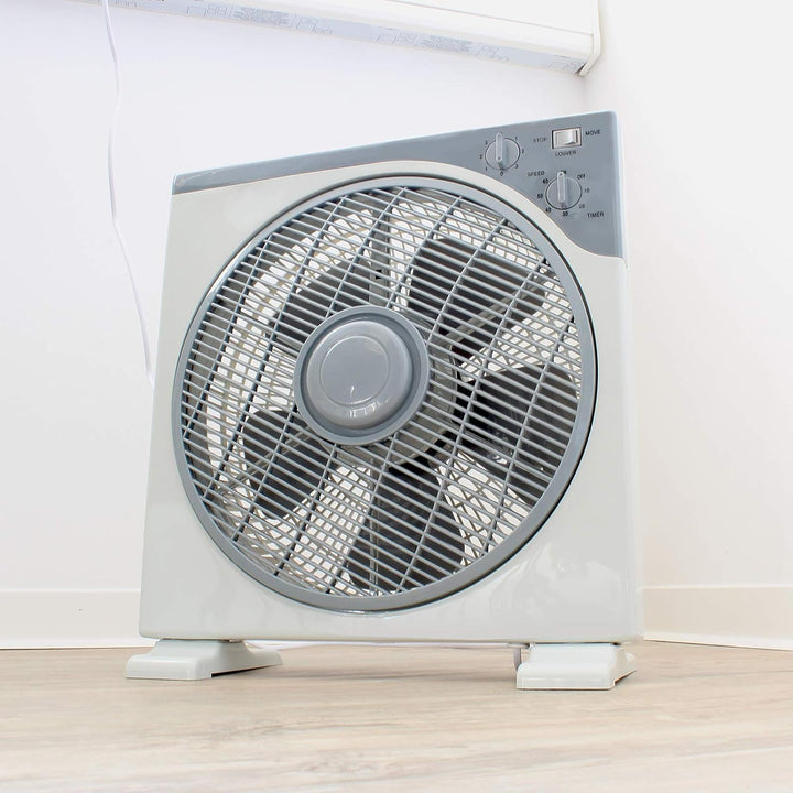 Eaxus® Tischventilator - Kraftvoller 45W Box Ventilator Fan mit Timer & 3 Geschwindigkeitsstufen