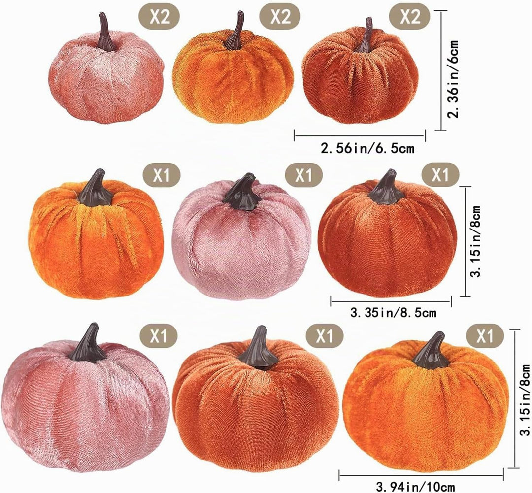 12 Pcs künstliche kürbisse verschiedene grössen, kürbis deko, samt plastik lifelike pumpkin harvest