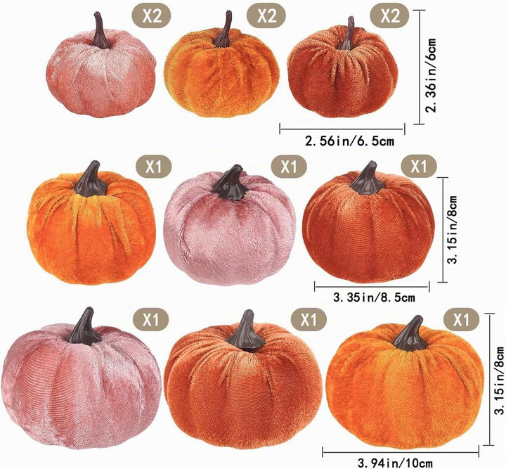 12 Pcs künstliche kürbisse verschiedene grössen, kürbis deko, samt plastik lifelike pumpkin harvest