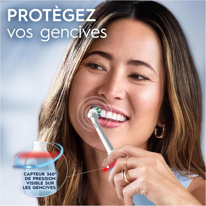 Oral-B PRO 3 3000 Elektrische Zahnbürste/Electric Toothbrush, 2 CrossAction Aufsteckbürsten, mit 3 P