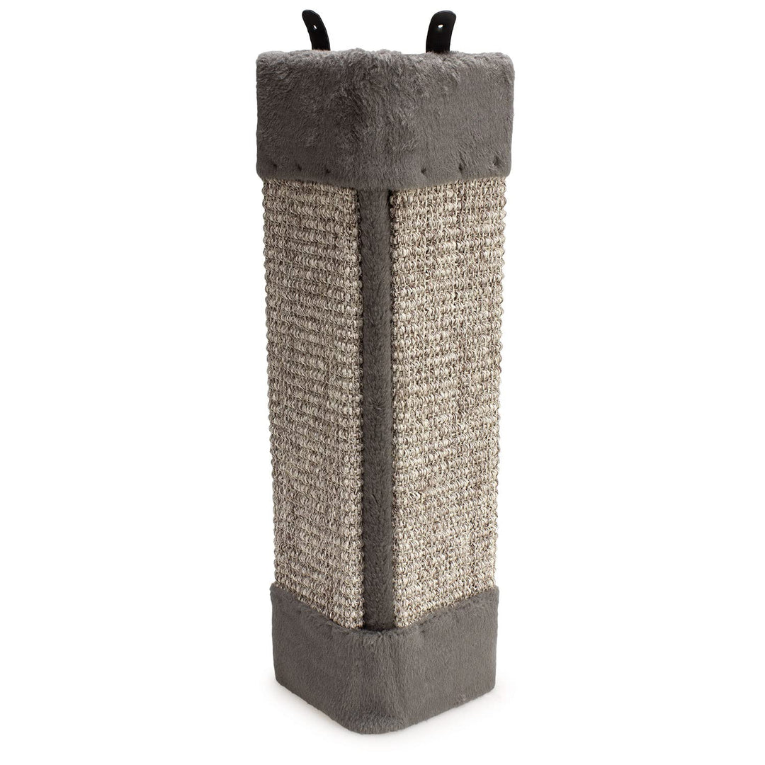Arquivet Eckkratzer Grau für Katzen - 12 x 12 x 49 cm - grosse Eckkratzer - vertikale Kratzer für Ka