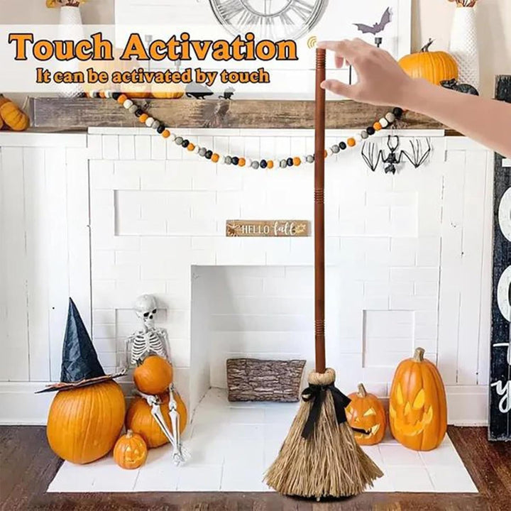 Tanzender Schwebender Hexenbesen Halloween Deko, Beweglicher Hexenbesen