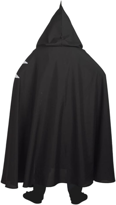 BLESSUME Mittelalter Ritter Kostüm Hospitaller Karneval LARP Cospaly, Schwarz Cloak mit Weisses Kreu