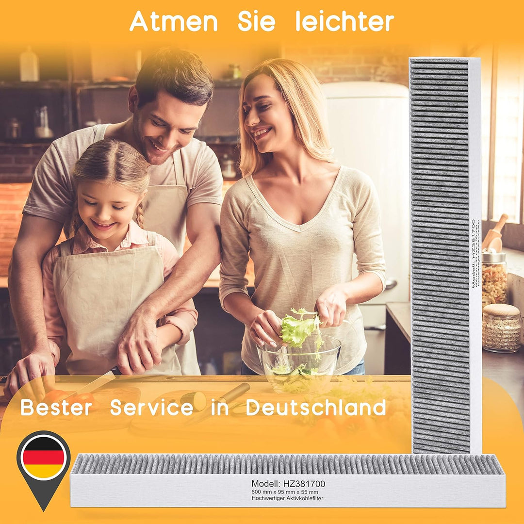 KF3TEC® Aktivkohlefilter für Siemens HZ381700 / Bosch HEZ381700 / Neff Z8500X0 hochwertiger CleanAir