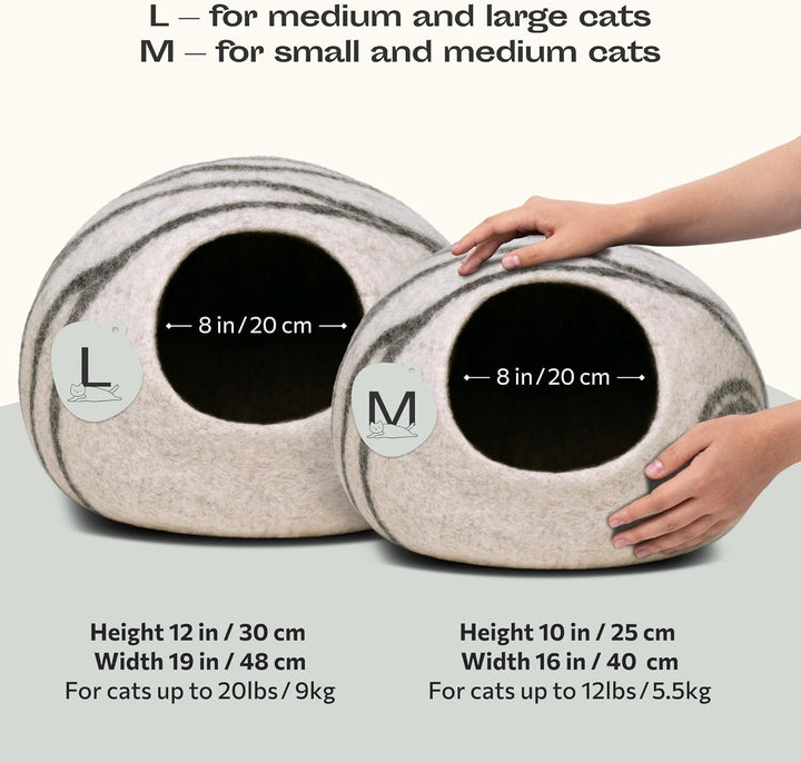 MEOWFIA Katzenbett aus 100% Merinowolle – Handgefilztes, Umweltfreundliches Katzenbett für Katzen &amp;