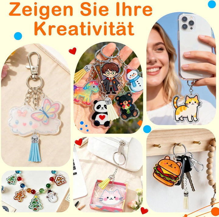 251er Set Schrumpffolie Schlüsselanhänger Mit Schrumpffolie A5 – Für DIY, Basteln Für Teenager, Schl