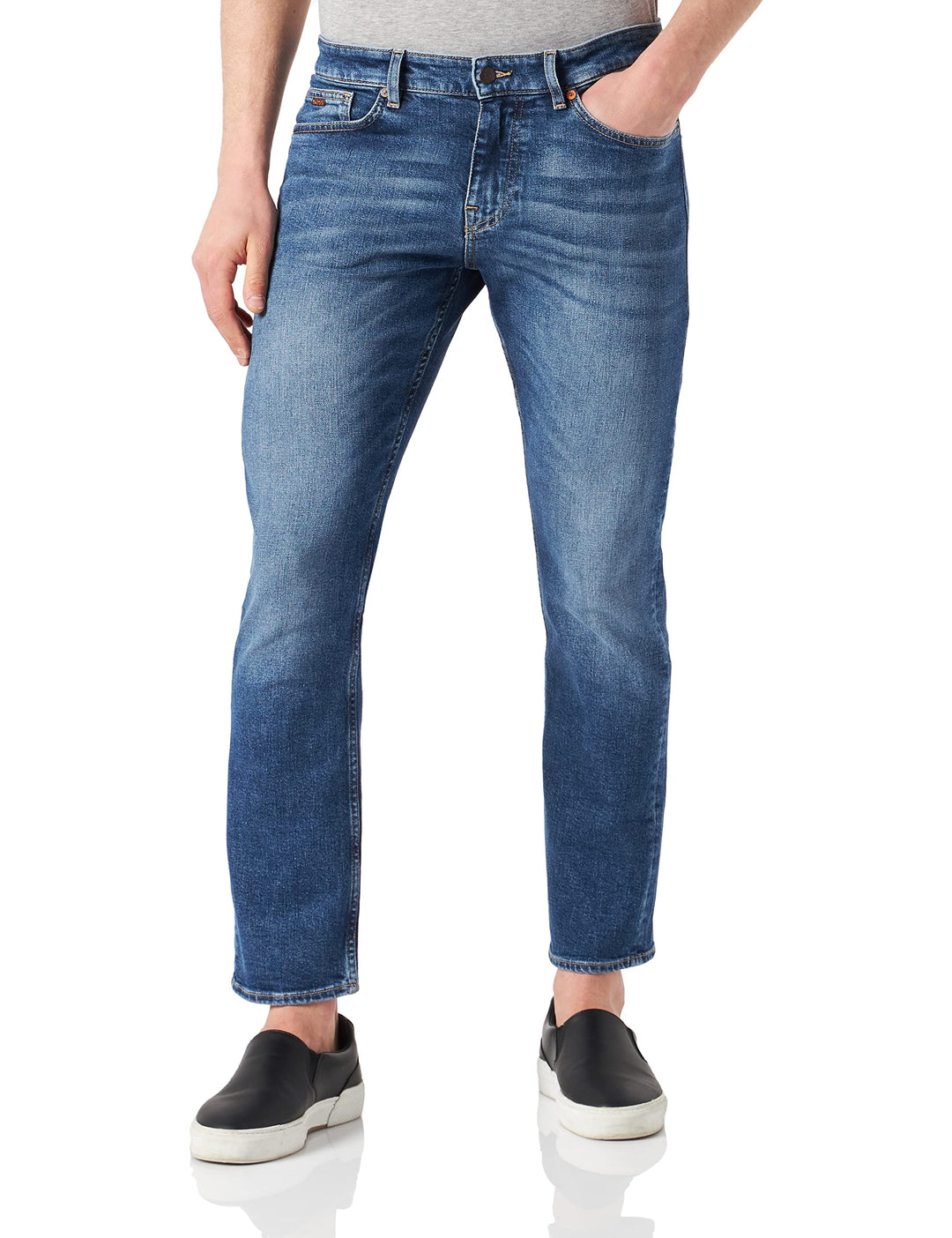 BOSS Herren Delaware BC-L-C Blaue Slim-Fit Jeans aus komfortablem Stretch-Denim 34W / 36L New - Medi