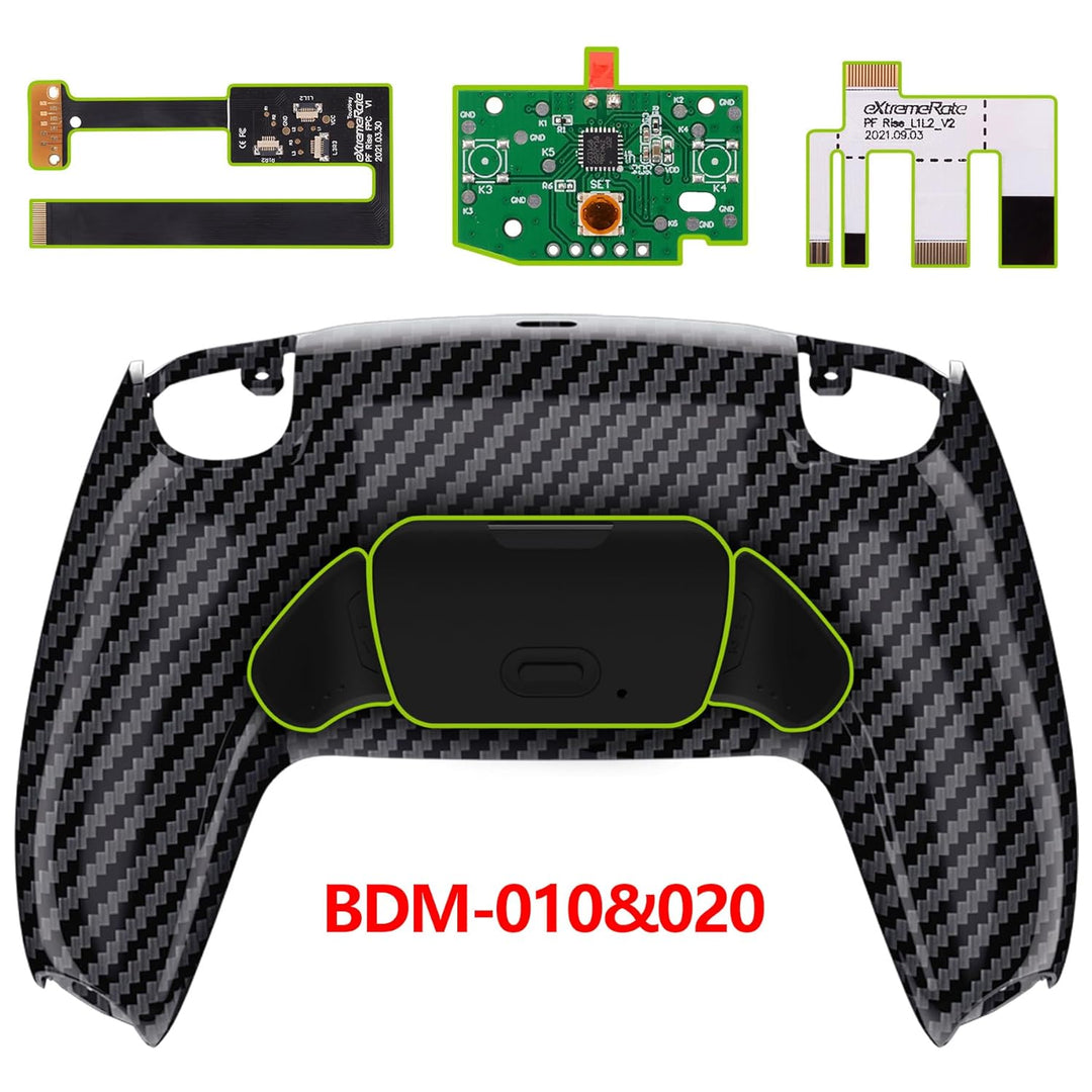 eXtremeRate Graphit-Kohlefaser-Muster Rise 2.0 Remap-Kit für PS5-Controller BDM-010 BDM-020, Upgrade