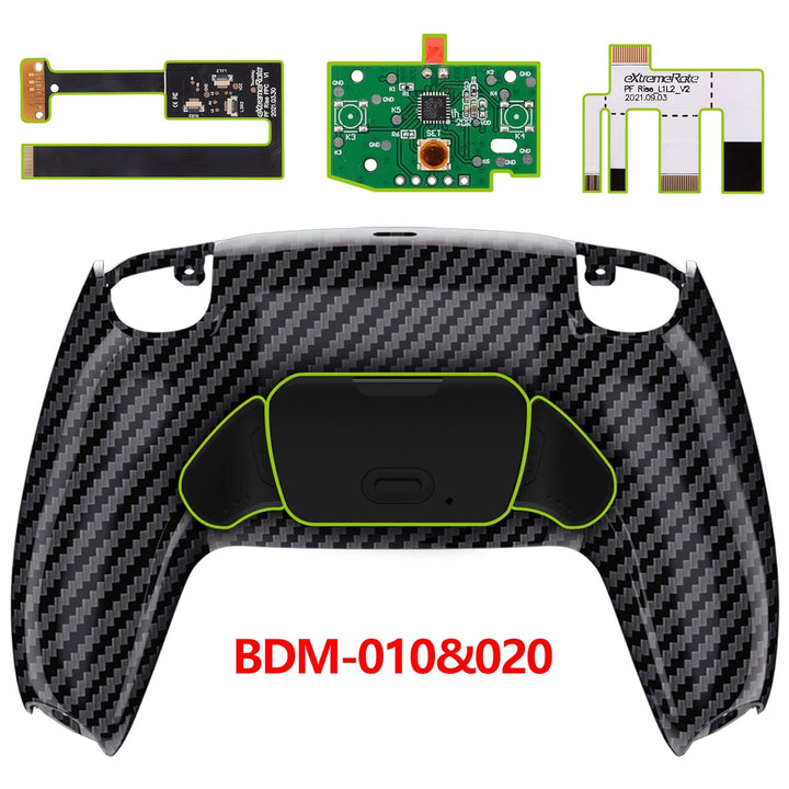 eXtremeRate Graphit-Kohlefaser-Muster Rise 2.0 Remap-Kit für PS5-Controller BDM-010 BDM-020, Upgrade