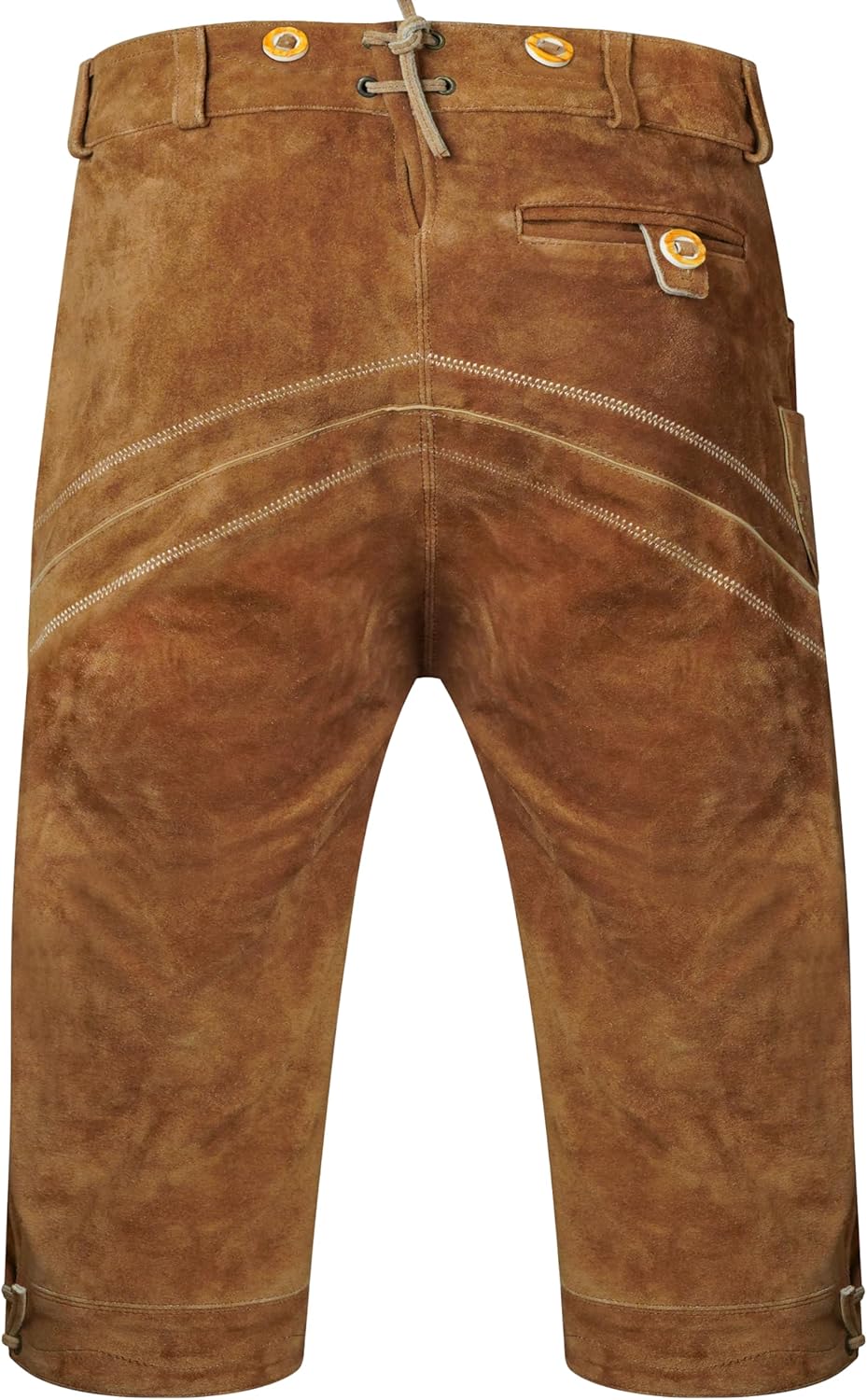 Herren Trachten Lederhose Kniebund mit Träger Rindvelourleder Dunkelbraun - Trachtenlederhose Herren