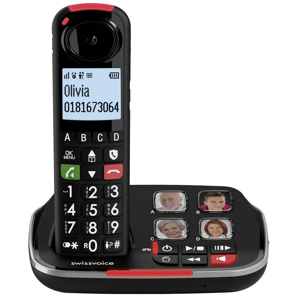 Swissvoice Xtra 2355 schnurloses DECT Grosstasten Telefon mit Anrufbeantworter, Audio-Boost, Laute K