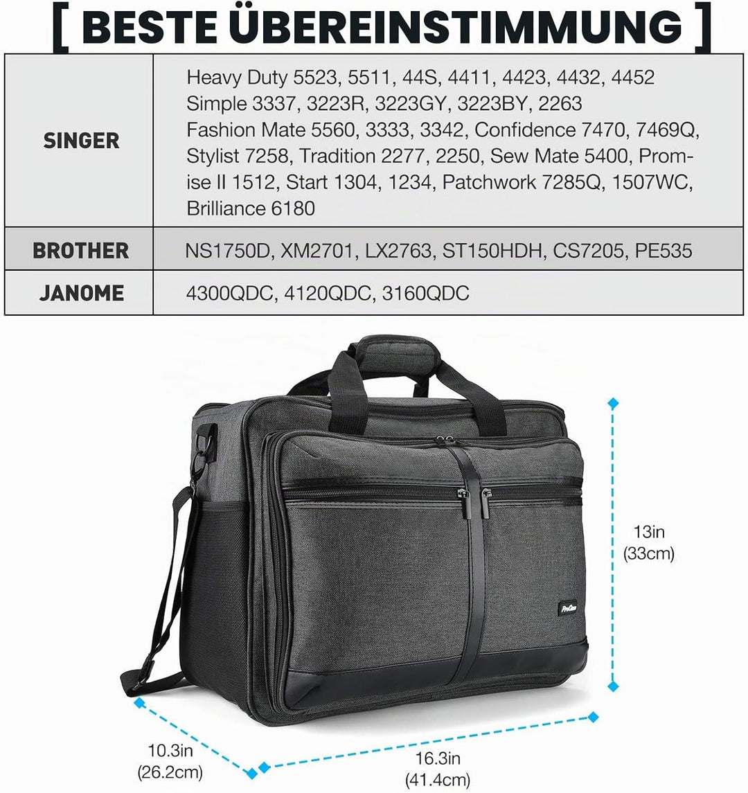 ProCase Nähmaschinentasche Universal Tasche für Nähmaschinen Singer Brother und Janome Nähutensilien