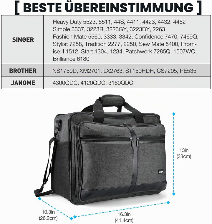 ProCase Nähmaschinentasche Universal Tasche für Nähmaschinen Singer Brother und Janome Nähutensilien