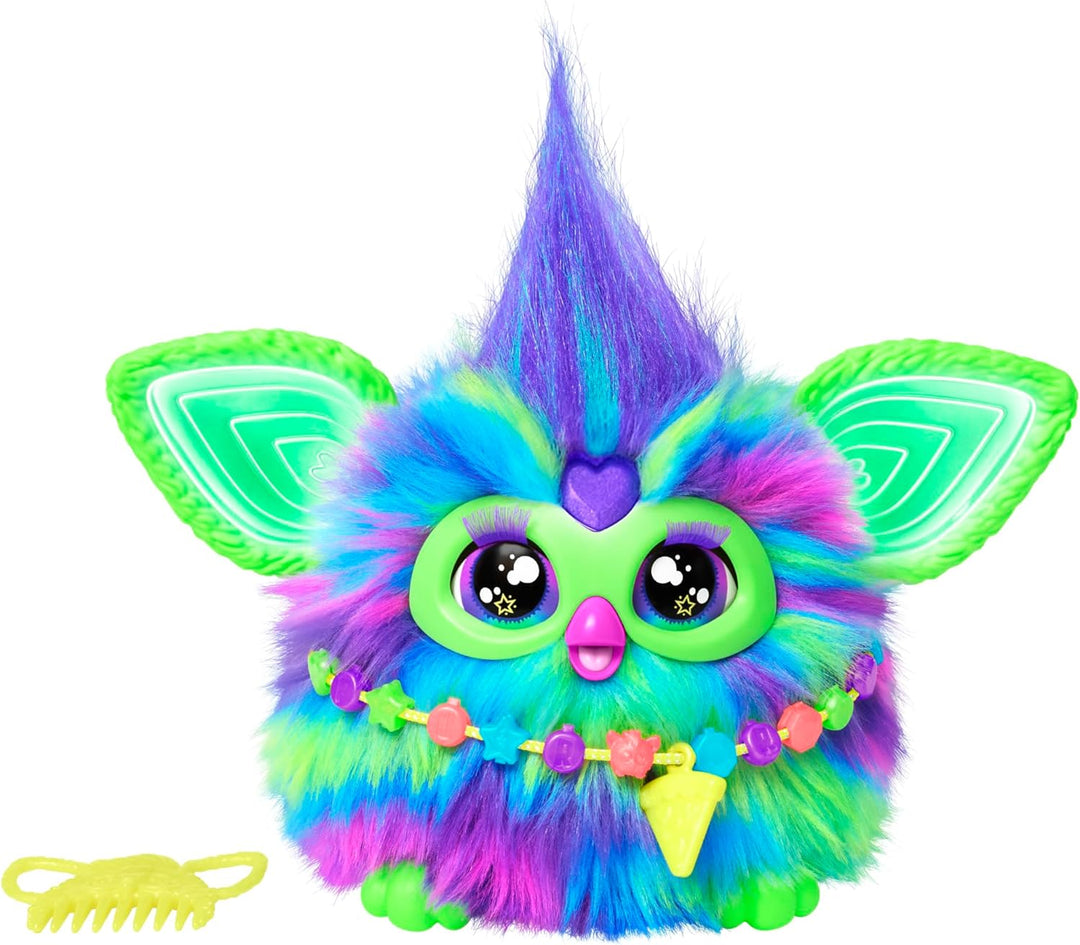 Furby Galaxy, leuchtet im Dunkeln, interaktives Plüschspielzeug - Deutsche Fassung, Silber/Blau/Lila