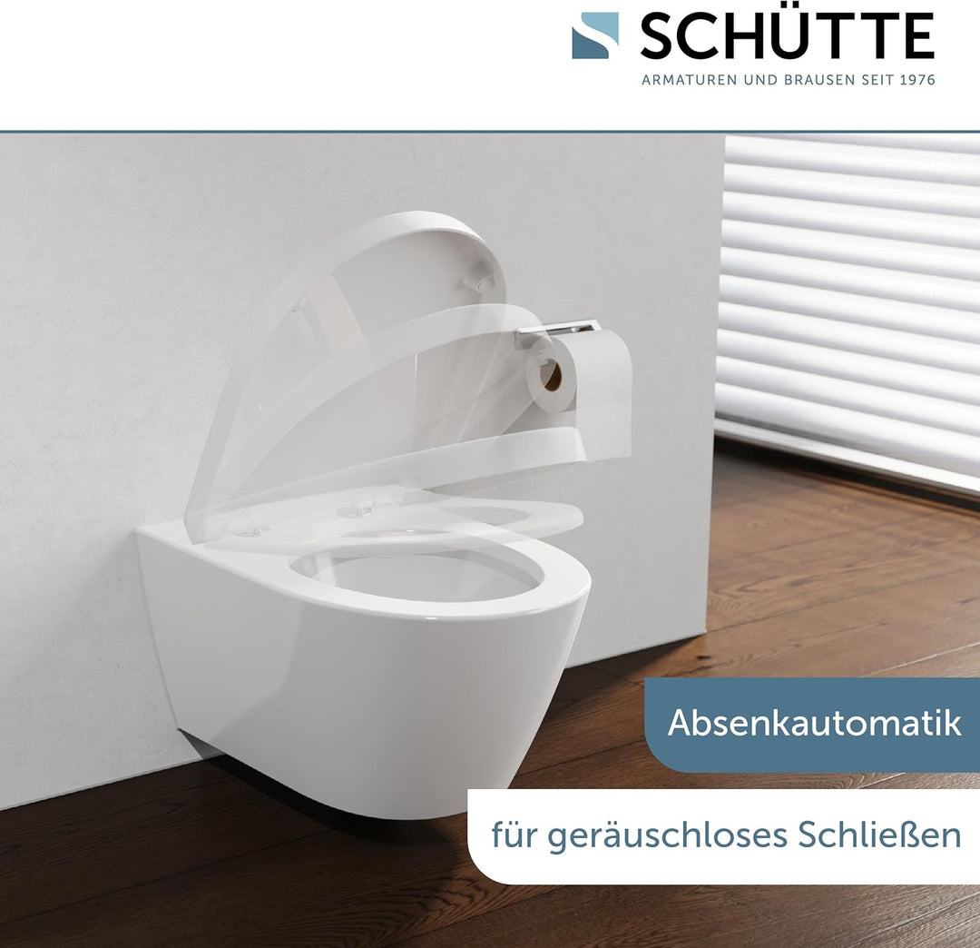 SCHÜTTE WC-Sitz passend zu Geberit Icon, mit Absenkautomatik made in EU, Abnehmbarer Klodeckel aus b