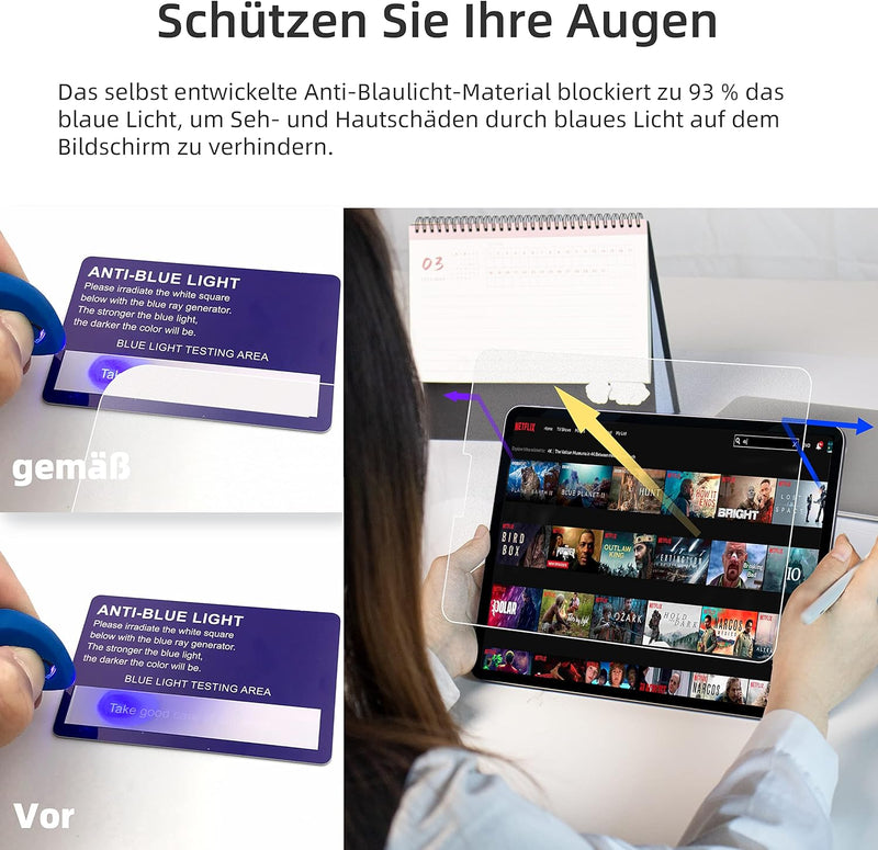 3 Stück Papier Folie Kompatibel mit iPad Air 5.Generation 2022 & iPad Air 4 2020 10,9 Zoll &iPad Pro