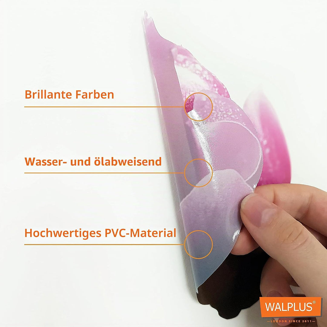 WALPLUS 25 Stück Rote Mohnblumen Abziehbild Wandsticker Im Dunkeln leuchten Aufkleber Anzeige Selbst